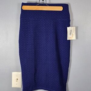 Lularoe Navy Blue Cassie Skirt Textured Straight Pencil Skirt Stretch Women's XS